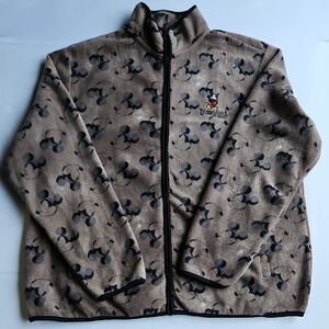 Disney Brown and Black Mickey Mouse Fleece Jacket XL